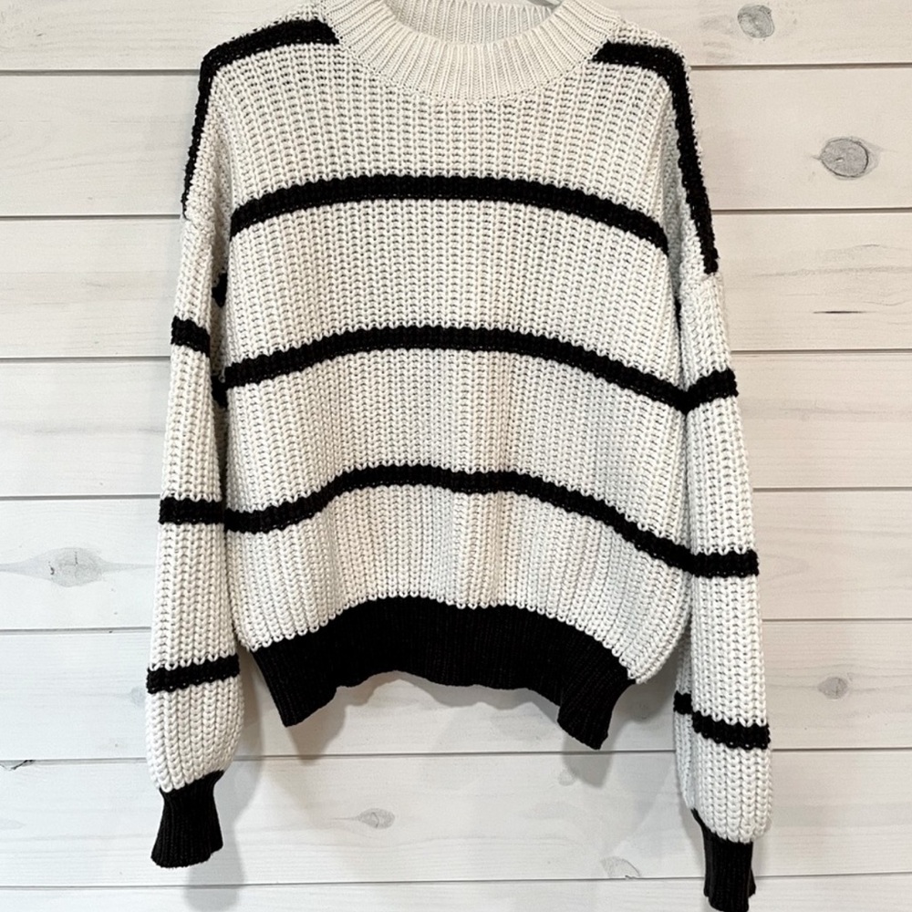 In Loom Striped Sweater | Oversized | Chunky | Pullover